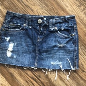 REAL DENIM HIGH-RISE MINI SKIRT